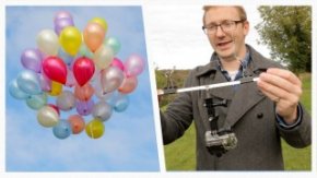 How to make a DIY ‘drone’ with balloons & a fishing rod